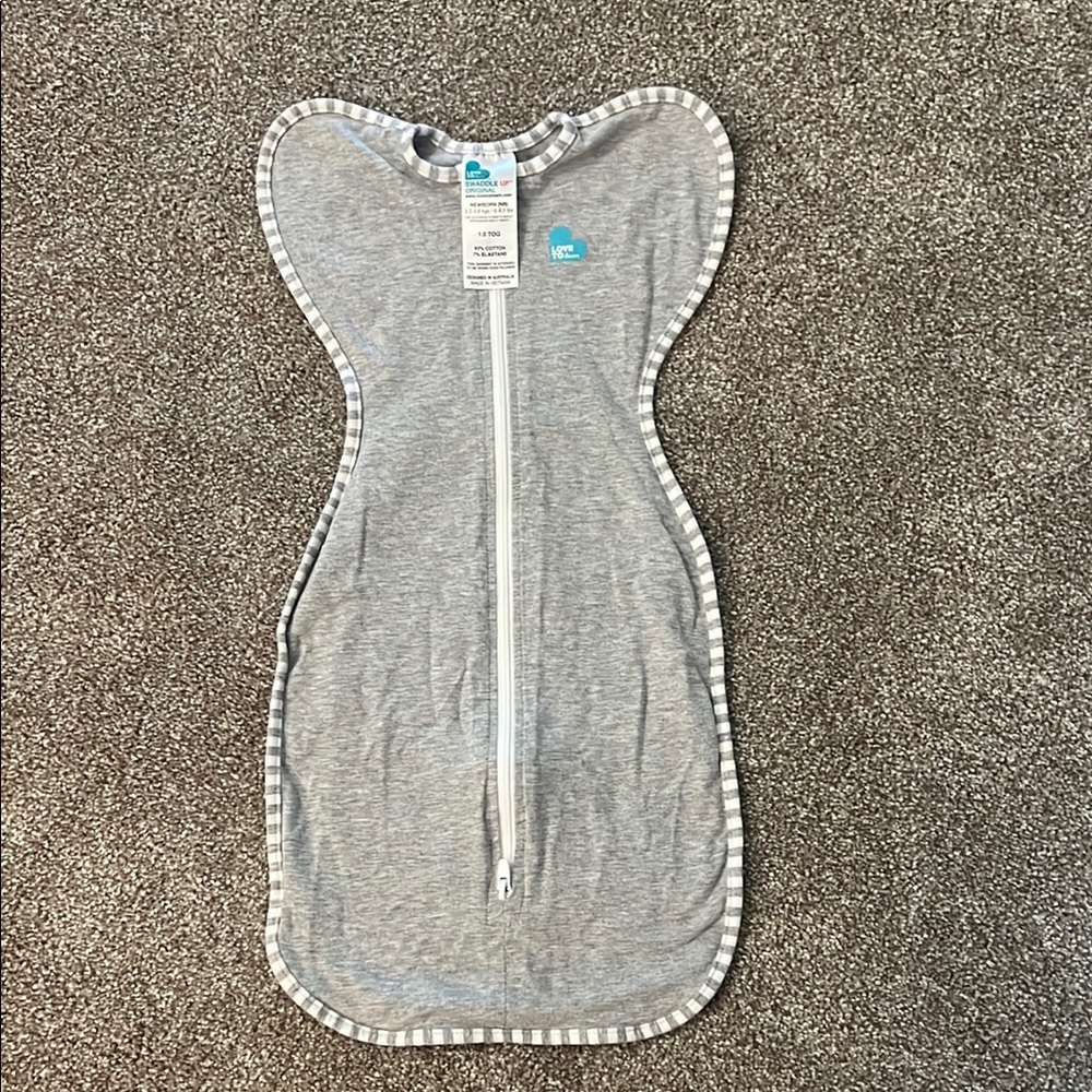 Gray Baby Swaddle with Zipper